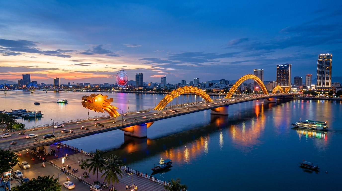 Cầu Rồng Đà Nẵng – Thành phố đáng sống với thị trường làm đẹp và học nghề PMU sôi động